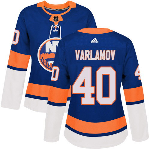 Adidas Islanders #40 Semyon Varlamov Royal Blue Home Authentic Women's Stitched NHL Jersey